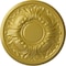 Ekena Millwork Wakefield Ceiling Medallion (Fits Canopies up to 3 5/8"), Hnd-Painted Rich Gold, 11 3/4"OD x 1 1/4"P CM11WARGS - alternate 1